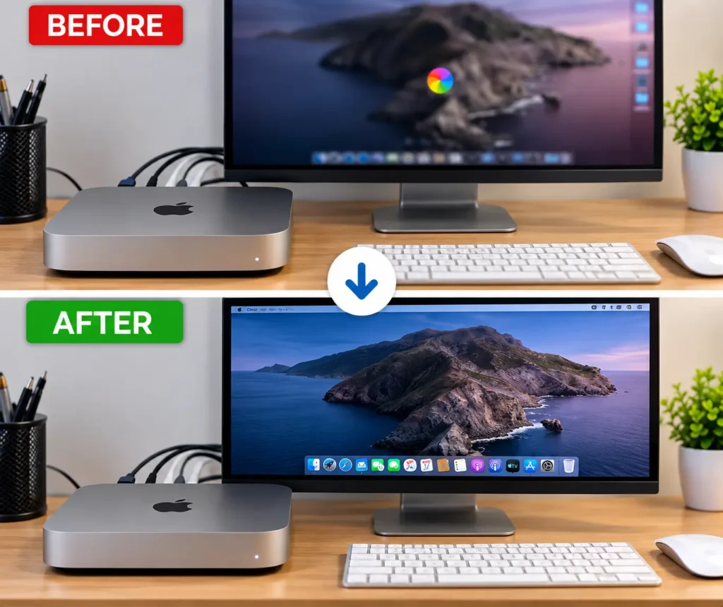 Mac Mini slow performance and freezing repair in Leicester before and after