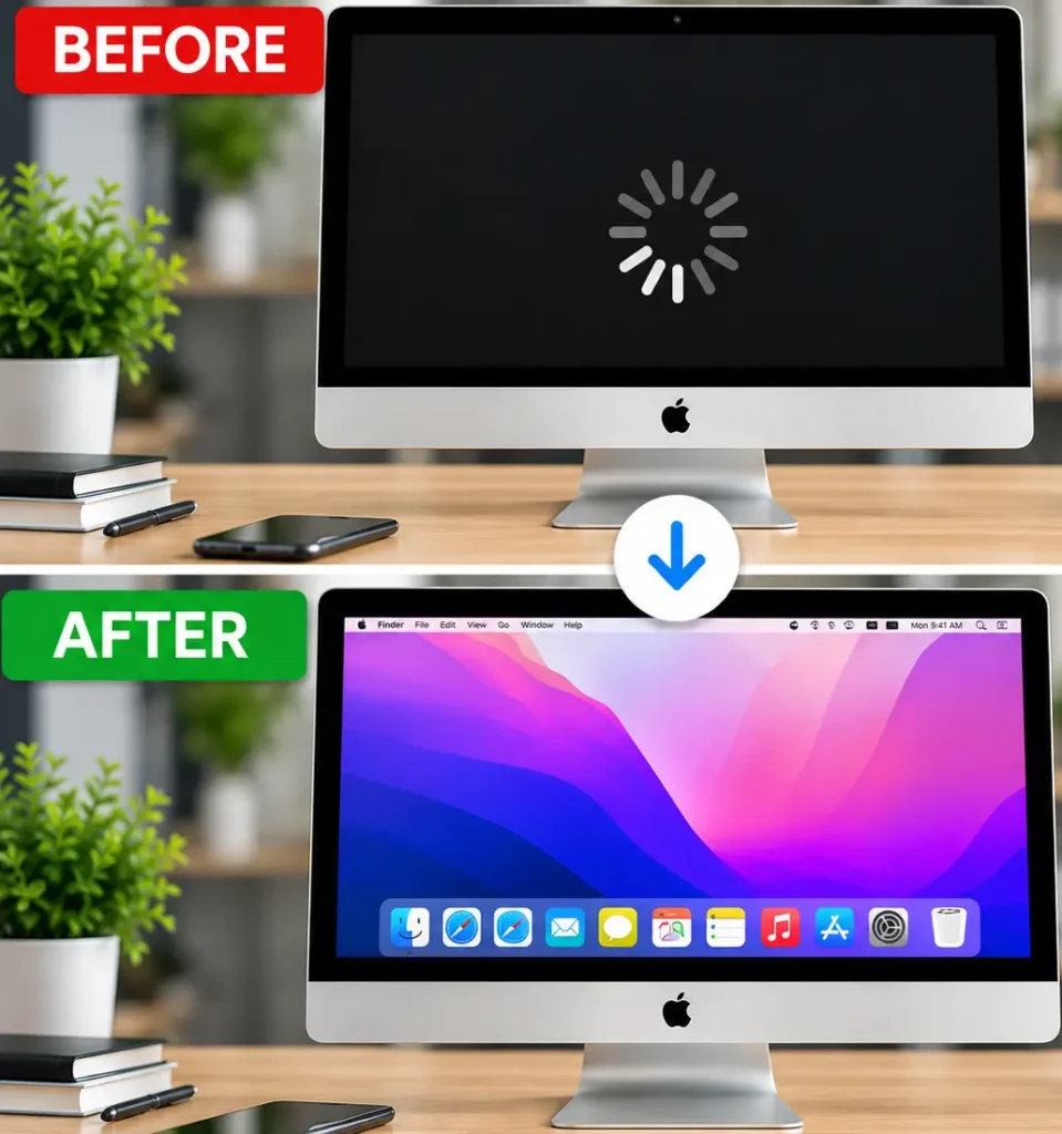 Very slow iMac repair in Leicester before and after performance fix